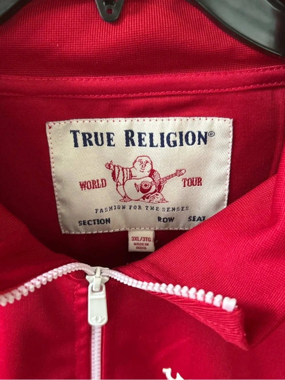 True Religion Bright Red Zip-Up Windbreaker